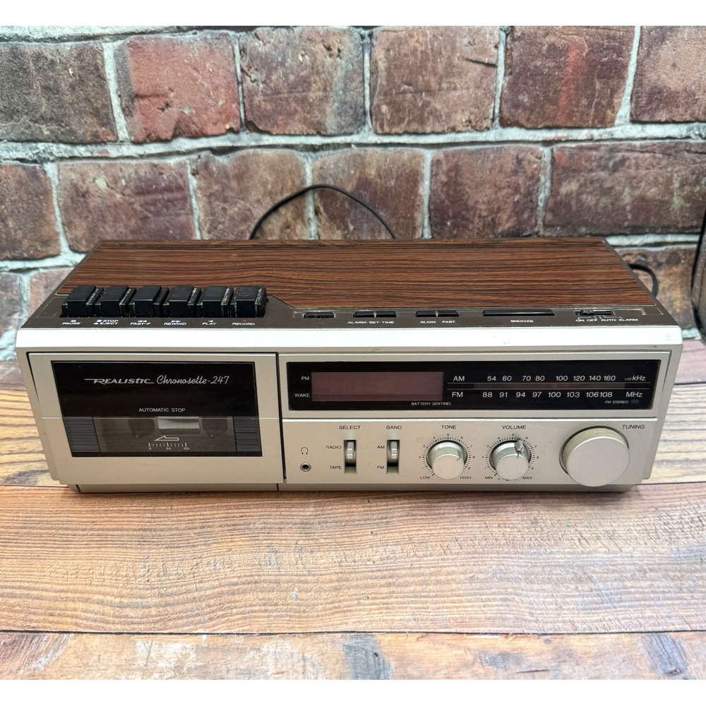 Realistic Chronosette 247 Radio Alarm Cassette Deck Tested 1986 Vintage Retro